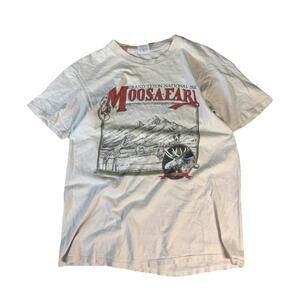 Vintage Moose Nature Destination T Shirt Wyoming Teton National Park 80s Medium